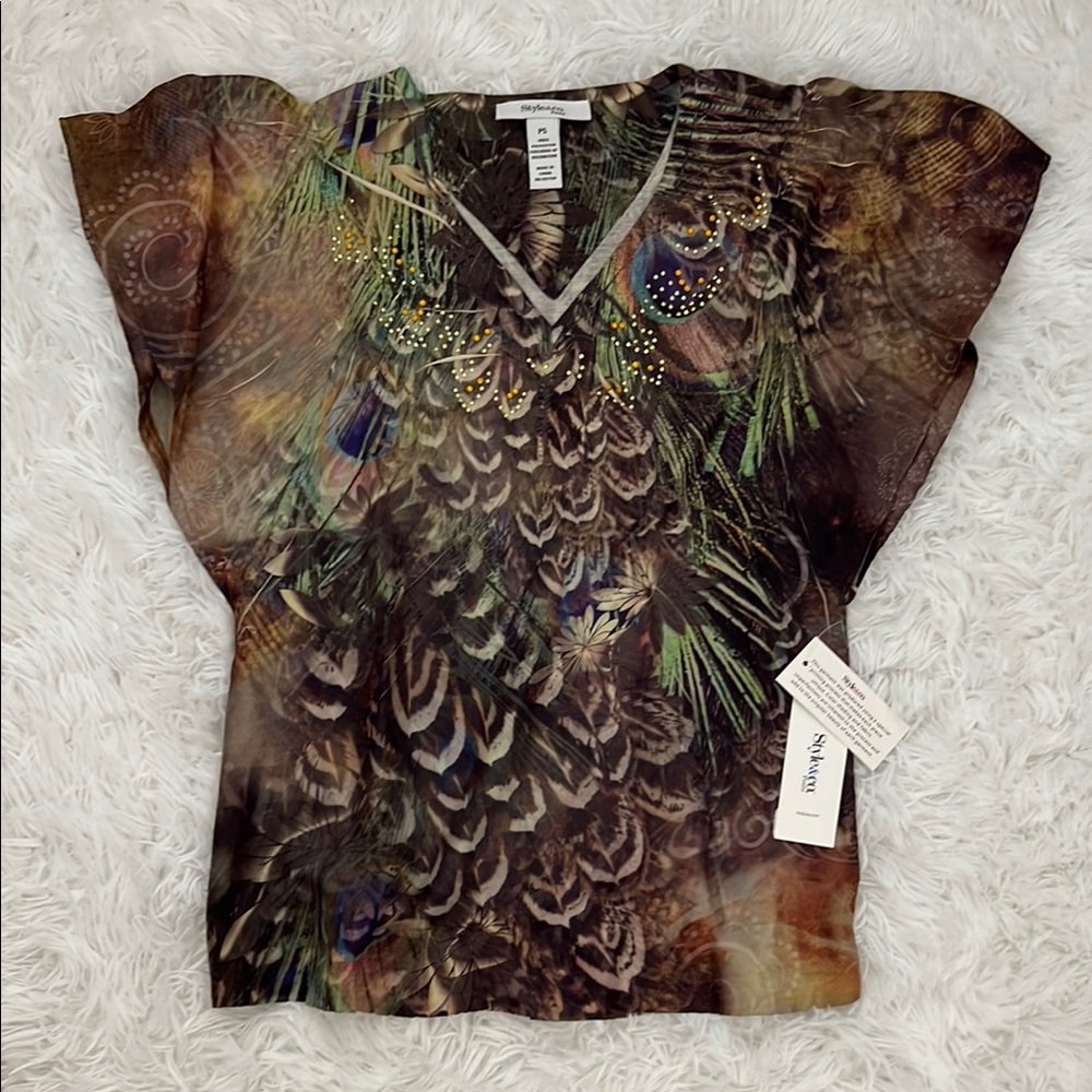 Animal Print V-Neck Top